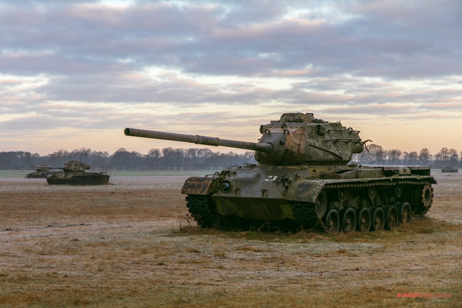 Tanks on the military shooting range near Sögel, Germany